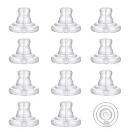 Clear Silicone Earring Backs for Droopy Ears & Studs with Gold-Tone Locking Clasps - Hypoallergenic Soft Anti-Fall Stoppers, Unisex (Clear silicone-12pcs)