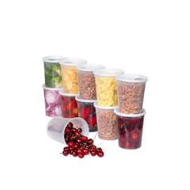 32oz plastic soup/Food container with lids (100 Pack)