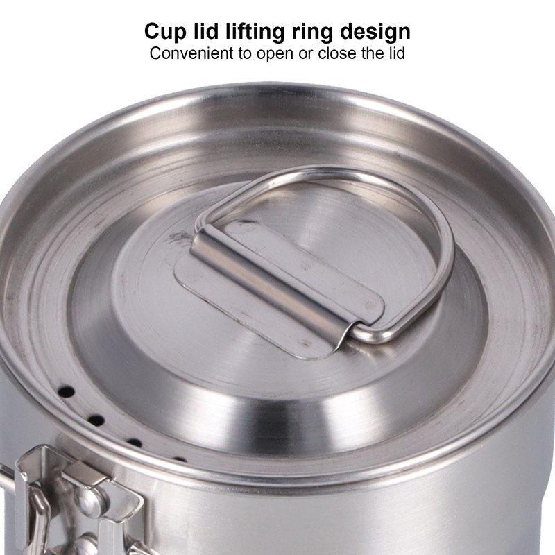 Outdoor Coffee Maker Cup 1L Camping Cooking Pot with Foldable