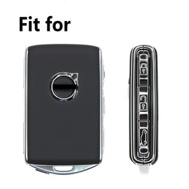 ontto Car Key Case with Statue of Liberty Pattern,Antiscratched Key Fob Protection Fit for S60 S90 XC40 XC60 XC90 V60 V90 Polestar 1 Polestar 2 2018-up,with USA Flag Keychain,White