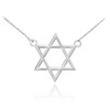 Polished 925 Sterling Silver Jewish Star of David Charm Necklace