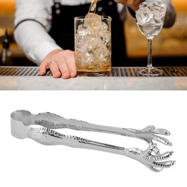 7.9 Inch Special Eagle Claw Shape Ice Tongs, Stainless Steel Chicken Feet Ice Tongs Kitchen Serving Tongs, Bar Hockey Tongs for Home Use Grill BBQ Salad (Silver)