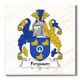 Carpe Diem Designs Ferguson Family Crest/Coat of Arms Ceramic Tile for Coaster, Hot Plate, Trivet or Decorative Accent