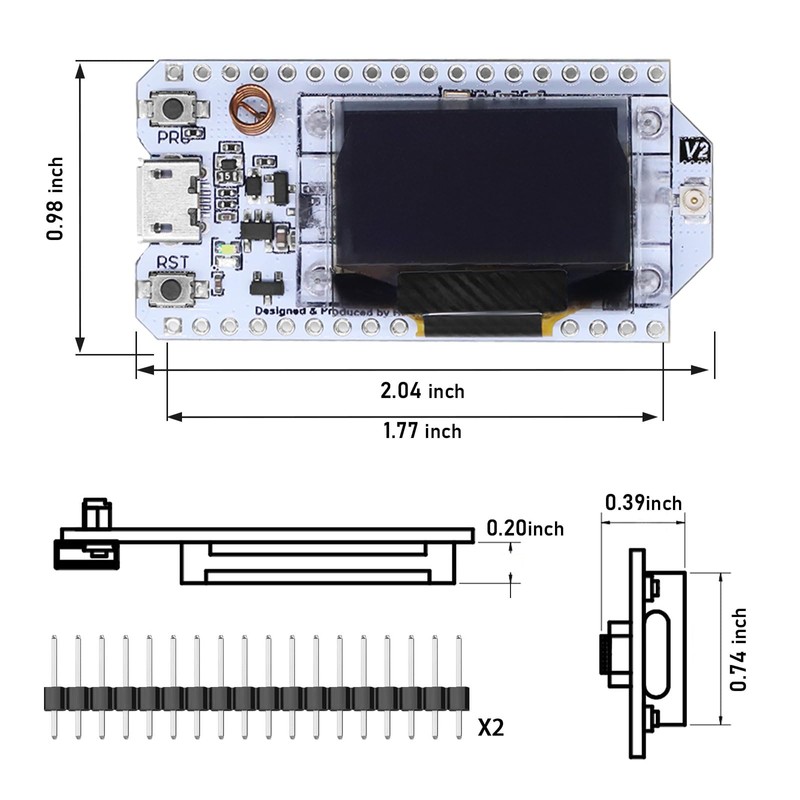 APKLVSR LoRa ESP32 Module, SX1276 LoRa V2 Board with OLED