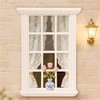 iLAND Dollhouse Windows Classic White Square Grid Frame w/Acrylic Panels,