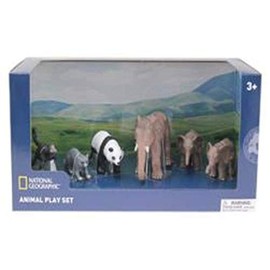 Wenno USA National Geographic Elephants Panda Monkey ? Figurines, 6 Pieces