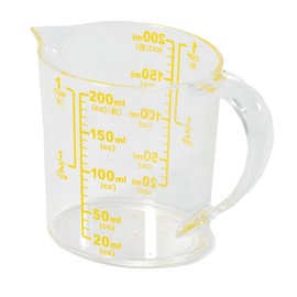 Delish Kitchen Pearl Metal Measuring Cup, Heat Resistant, 6.8 fl oz (200 ml), Large Scale, Yellow CC-1847