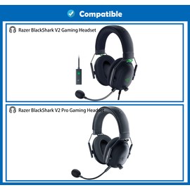 DowiTech Cooling Replacement Ear pads Cushion and Breathable Headband Compatible with Razer BlackShark V2/BlackShark V2 Pro Gaming Headsets Earpads Cover with Cool Gel and Memory Foam