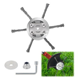 Steel Wire Grass Trimmer Head, 3 Head Wire Strimmer Head Steel Wire Brush Strimmer Head Universal Strimmer Head Replacement Strimmer Attachments Accessories for Lawn Rotating Replacement Tool