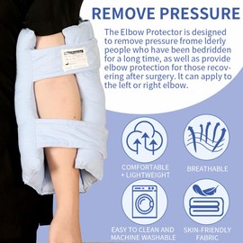 Ehucon Elbow Cushion Protector for Relief Pressure Sores,Elbow Pads with Soft Fibre for Elderly or Bedridden Patient (Blue, Large)