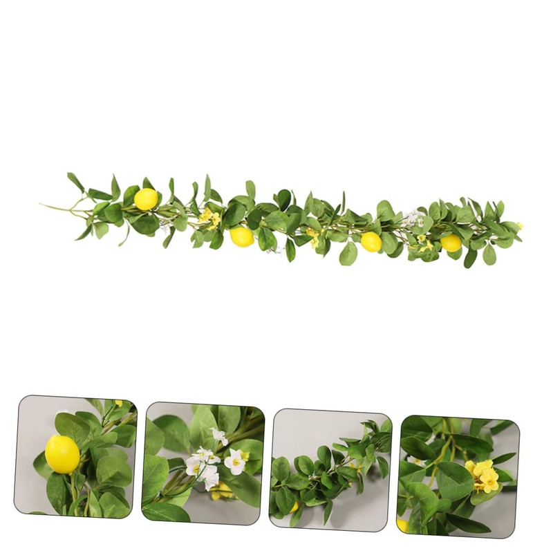 Abaodam Lemon Cane Eucalyptus Garland With Flowers Berry Wreath Wedding