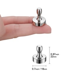 BTLIN Magnetic Push Pins Extra Strong, Large Heavy Duty Fridge Magnets for Kitchen Refrigerator Metal Board Whiteboard Noticeboard Office (18x22mm) 9Pack