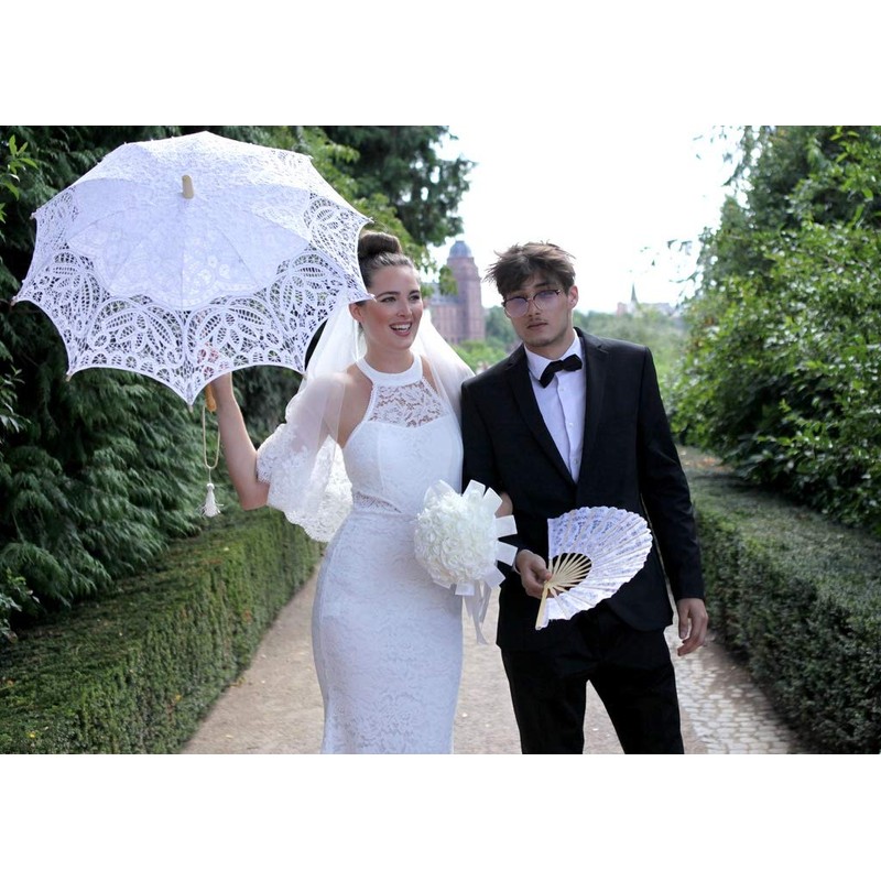 VON LILIENFELD Lace Fan Carmen, white