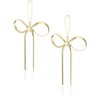 Betsey Johnson Textured Bow Drop Earrings