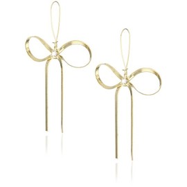 Betsey Johnson Textured Bow Drop Earrings