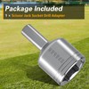 KPALAG Upgraded Stainless Steel Scissor Jack Socket Drill Adapter Compatible