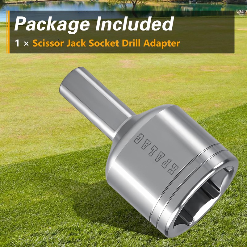 KPALAG Upgraded Stainless Steel Scissor Jack Socket Drill Adapter Compatible