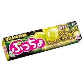 UHA Mikakuto Puccho Sticks, Juicy Shine Muscat, 10 Tablets x 10 Pieces