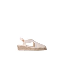 Toni Pons Verona Vegan Wedge Espadrille for Women Cotton, Ecru