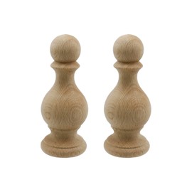 HEVSTIL 2 Pcs Unfinished Wood Finials 4.72x1.97 Inch Craft Finials Decorative Finials Wooden Crafts Finials for Bed Post Vintage Curtain Rod Home Decor