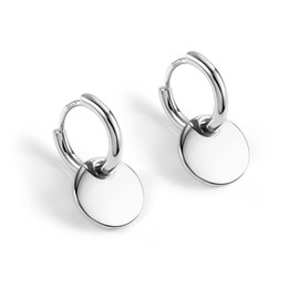 ALEXCRAFT Silver 925 Hanging Earrings for Women, Small Hoop Earrings, Hypoallergenic Geometric Drop Earrings, Long Drop Earrings for Women Girls, Silver