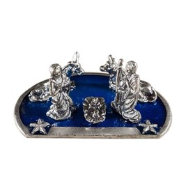 Eurofusioni Silver Plated Nativity scene with ox and the mule