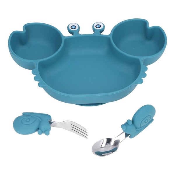 3pcs Toddler Divided Plate Set Silicone Baby Suction Plate Anti
