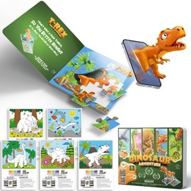 Dinosaur Puzzle, Interactive Dinosaur Puzzle Set with Augmented Reality Feature, Educational 4D Learning Game