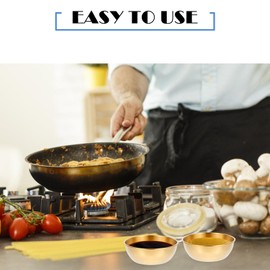 DOITOOL 4pcs Small Bowl Stainless Steel Sauce Dishes Round Seasoning Dishes Sushi Dipping Bowls Appetizer Plates Gold