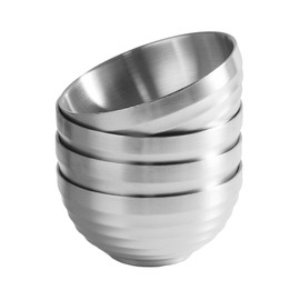IMEEA 10 Oz Soup Bowl Ice Cream Bowl Double Wall Insulated Bowl SUS304 Stainless Steel Cereal Bowls, Set of 4
