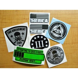 Unbranded/Generic 6 Funny Hard Hat Stickers \ 2nd Amendment Shield American Flag USA Decals Kit