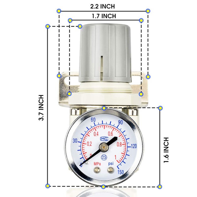 TAILONZ PNEUMATIC 1/4 Inch NPT Air-Compressor Accessories Pressure Regulator for