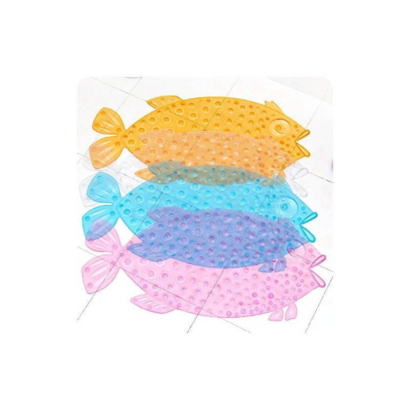 Itian Fish Bath Shower Mat with Non-Slip Suction Cup, Non-Slip