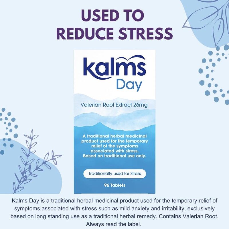 Kalms Day 96 Tablets - Traditional Herbal Medicinal Product Used