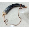 Hand Carved Genuine Gun Powder Real Horn with Leather Strap,
