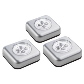 Mller-Licht Mller-Licht Triplex LED Druckleuchte Schranklicht Touch, selbstklebend, 3er Set , 0.5 W, silber, inkl. Klebepad und je 3x AAA Batterien