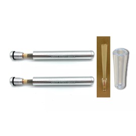 2X ALUMINUM pre rolled cone TUBE SEALED+1X glass cone tip