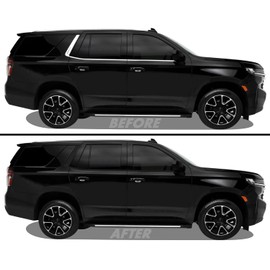 SlickMod Chrome Delete Blackout Vinyl Overlay for 2021-2023 Chevy Tahoe Window Trim (Matte Black)