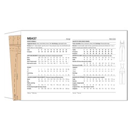 McCall's Misses Floor Length Overalls Sewing Pattern Kit by Brandi Joan, Design Code M8437, 6-8-10-12-14, Multicolor