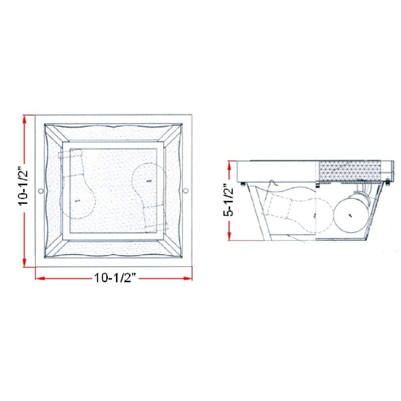 Design House 501858 Traditional 2-Light Outdoor/Indoor Ceiling Light Dimmable with