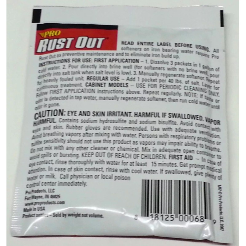 Pro Rust Out 3 packets of Pro Rust Out_First Time