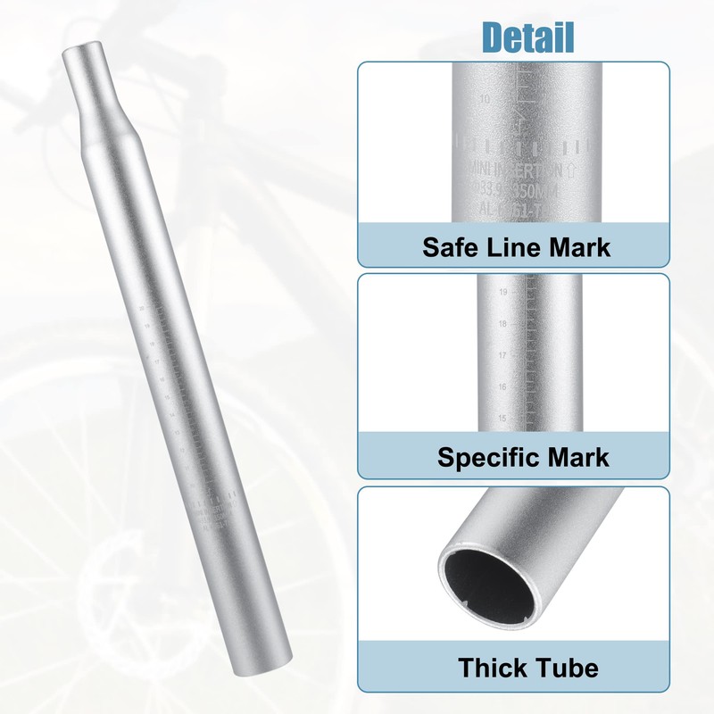 A ABSOPRO Bicycle Seat Post Seat Tube with Scale Marking