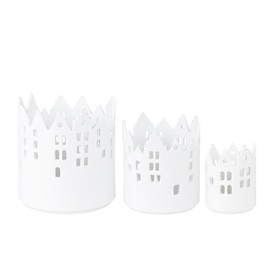 Räder Porcelain City Light Cityscape Candle Holder Set - 3 Pieces