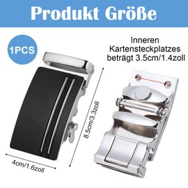 Rwoythk Single Belt Buckle as Replacement, Men's Belt Accessories, Black Automatic Belt Buckle, Buckle 40 mm/1.6 Inch for Belt, black