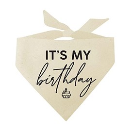 It's My Birthday Dog Bandana (Natural, OS 966)