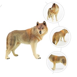 KOMBIUDA Wildlife Wolf Figurine Realistic Plastic Wolf Model Decoration for Rooms Tabletop and Outdoor Decor Great Present for Animal Lovers and Collectors