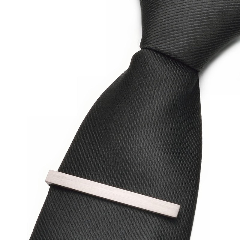Asienice Thin Tie Clip, Matte Black, Collar, Black, Black, Formal/Black,