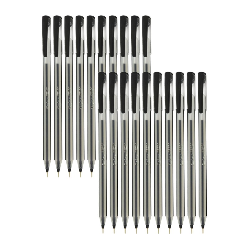 SAINO Trio 20 x 0.7mm Point BLACK Ballpoint Pens Smooth