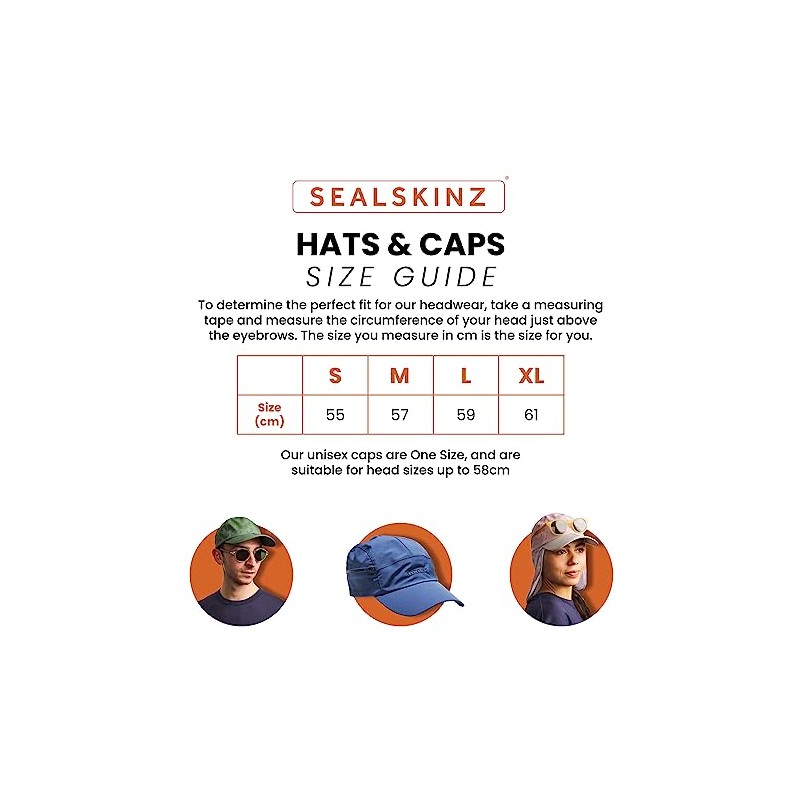 SealSkinz Unisex Baseball Cap Waterproof All Weather Foldable Zipped Pocket