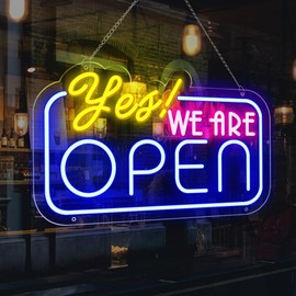 We Are Open Neon Sign Led Open Sign for Business Open Sign with ON/OFF Switch for Storefront Window Glass Door Bar Salon Cafes Restaurant Decor Light Up Open Sign